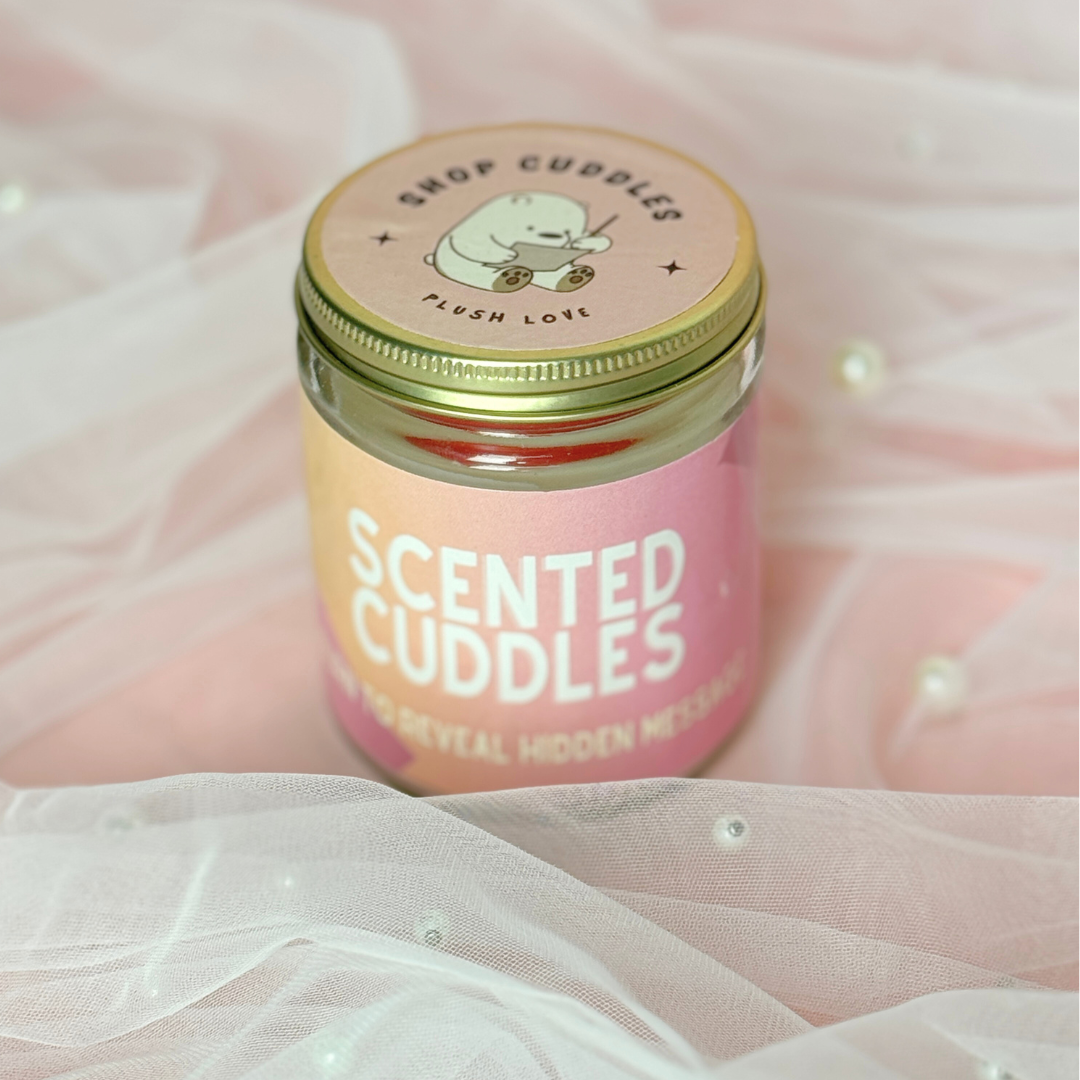 Happy Birthday | Hidden Message Candle | Strawberry Scented - Cuddles