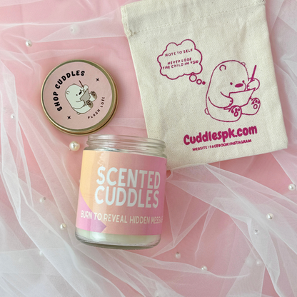 Custom Message | Hidden Message Candle | Strawberry Scented - Cuddles