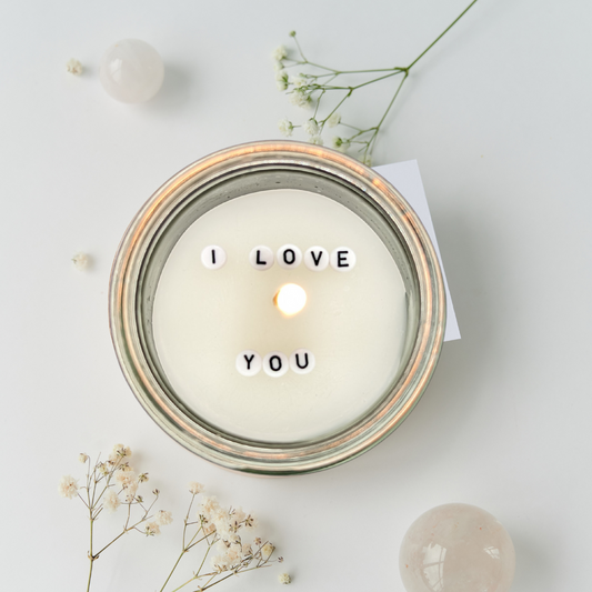 I Love You | Hidden Message Candle | Strawberry Scented - Cuddles