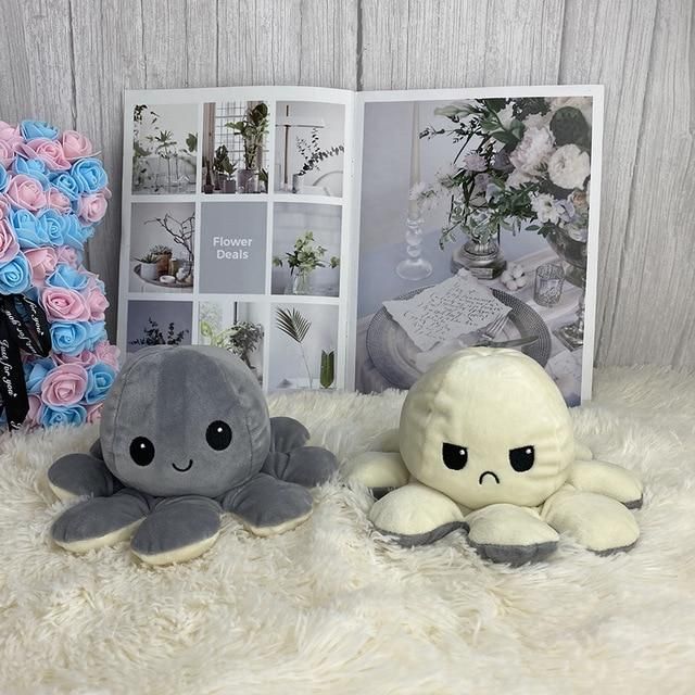 Reversible Octopus | White-Grey - Cuddles