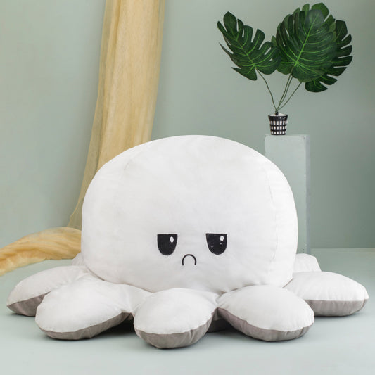 GIANT Reversible Octopus | White-Grey | 80cm - Cuddles